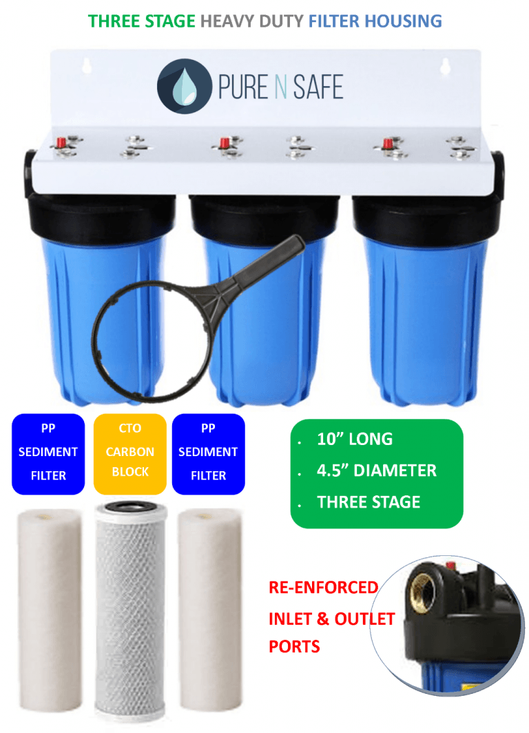 PREMIUM QUALITY BIG BLUE WHOLE HOUSE WATER FILTER SYSTEM WITH SEDIMENT