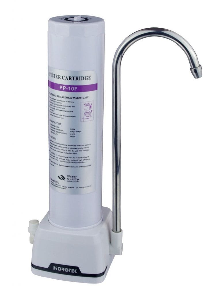 SINGLE COUNTER TOP BENCH TOP WATER FILTER SYSTEM CARBON CARTRIDGE QUICK