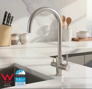 3 Three Way Tap Kitchen Mixer Stainless Steel